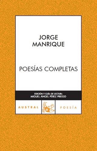 POESIAS COMPLETAS (AUSTRAL POESIA 152) | 9788467022278 | MANRIQUE, JORGE | Llibreria Aqualata | Comprar llibres en català i castellà online | Comprar llibres Igualada