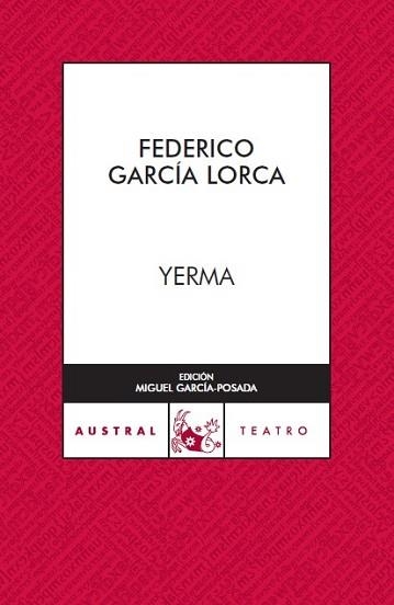 YERMA (AUSTRAL TEATRO 80) | 9788467023299 | GARCIA LORCA, FEDERICO | Llibreria Aqualata | Comprar llibres en català i castellà online | Comprar llibres Igualada